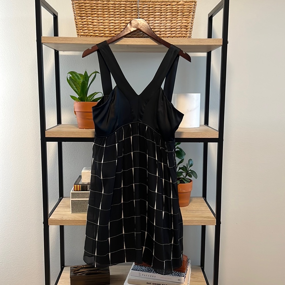 Express Silk Windowpane Tank Dress, Large